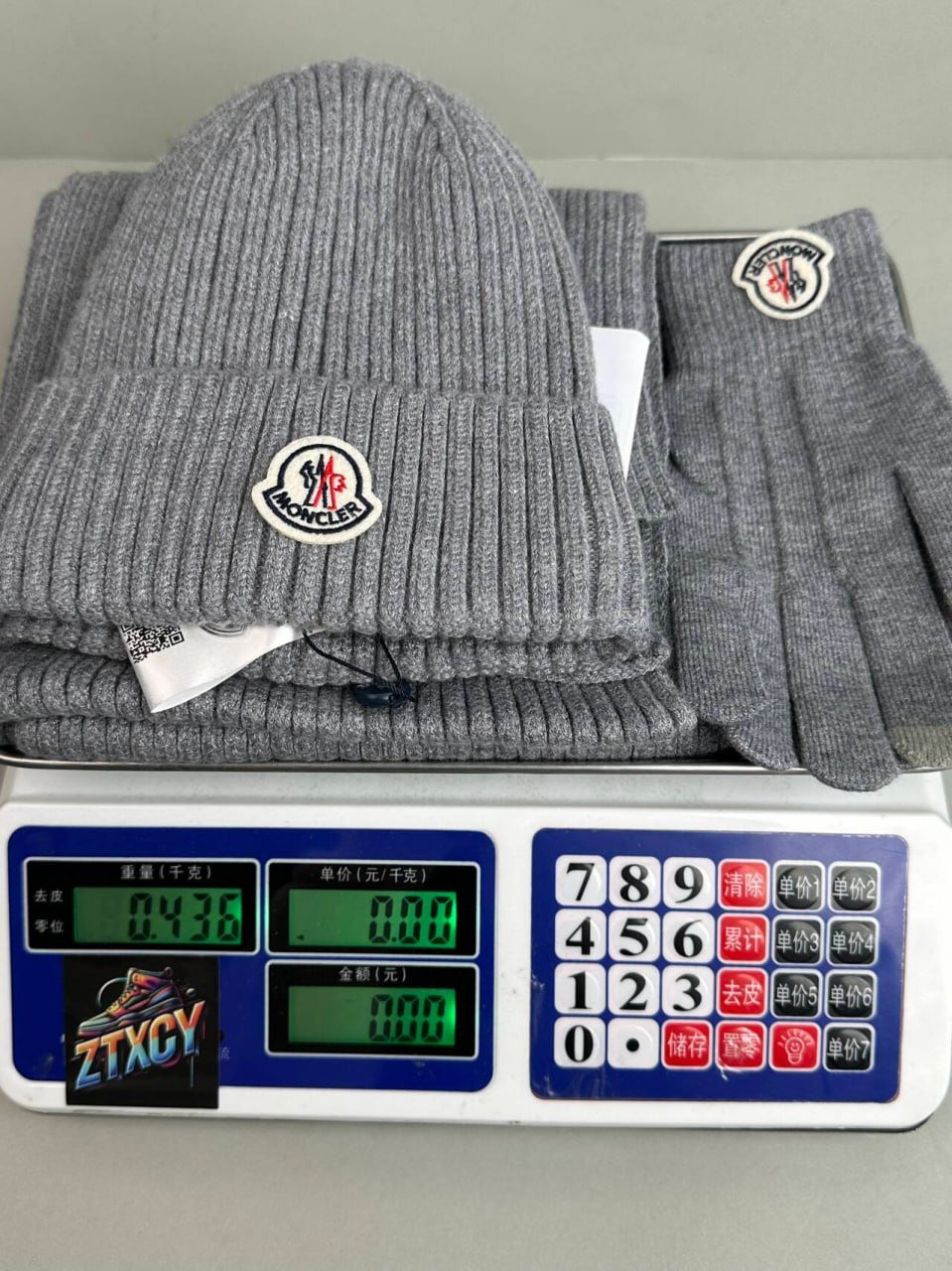 Moncler scarf hat gloves set