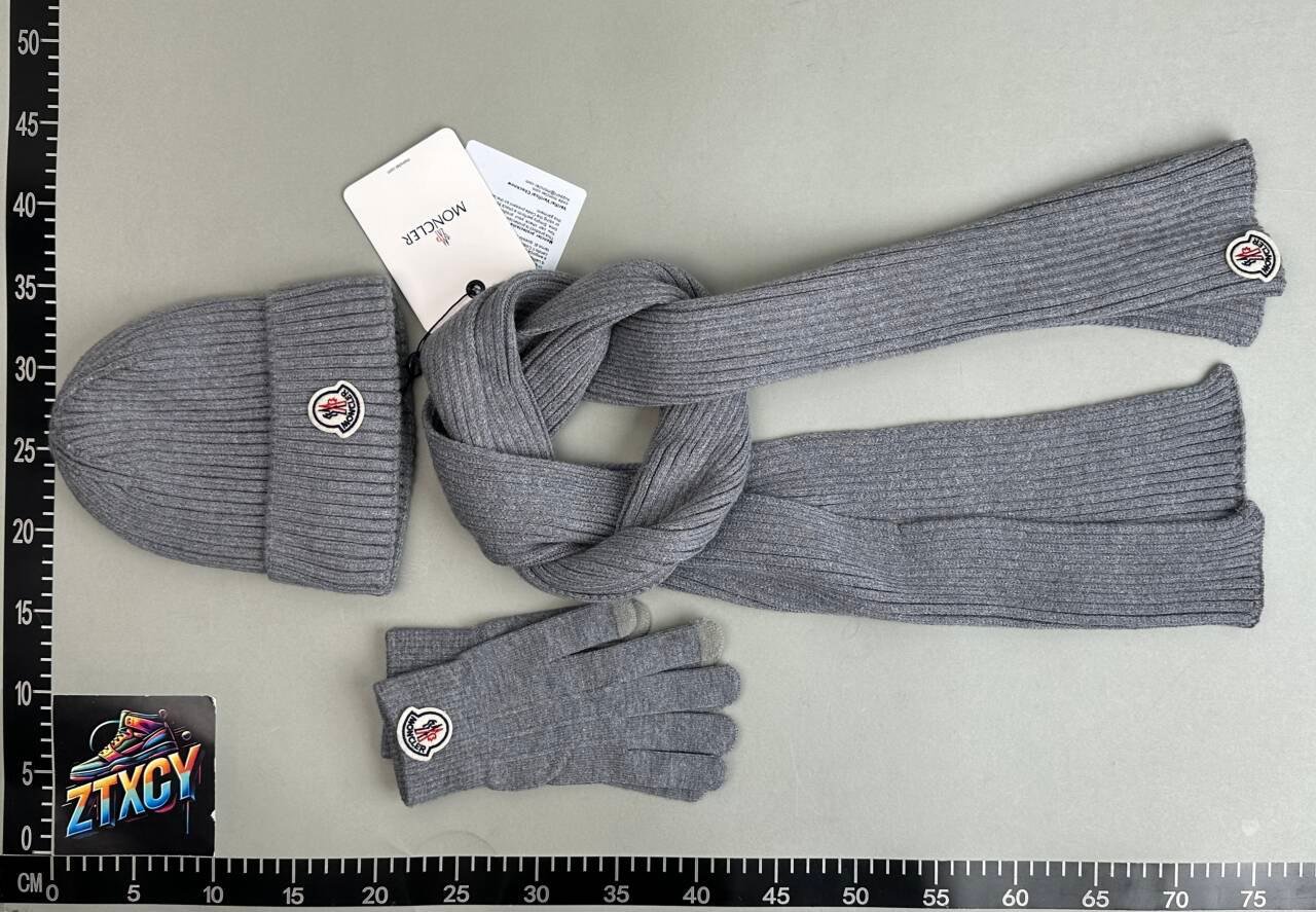 Moncler scarf hat gloves set