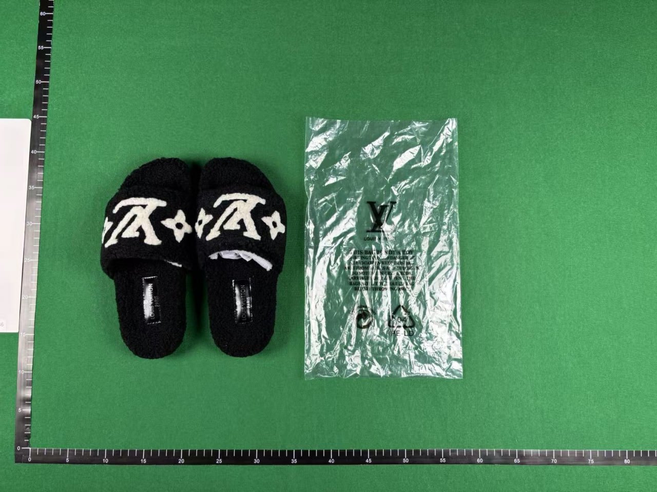 LOUIS VUITTON plush slippers