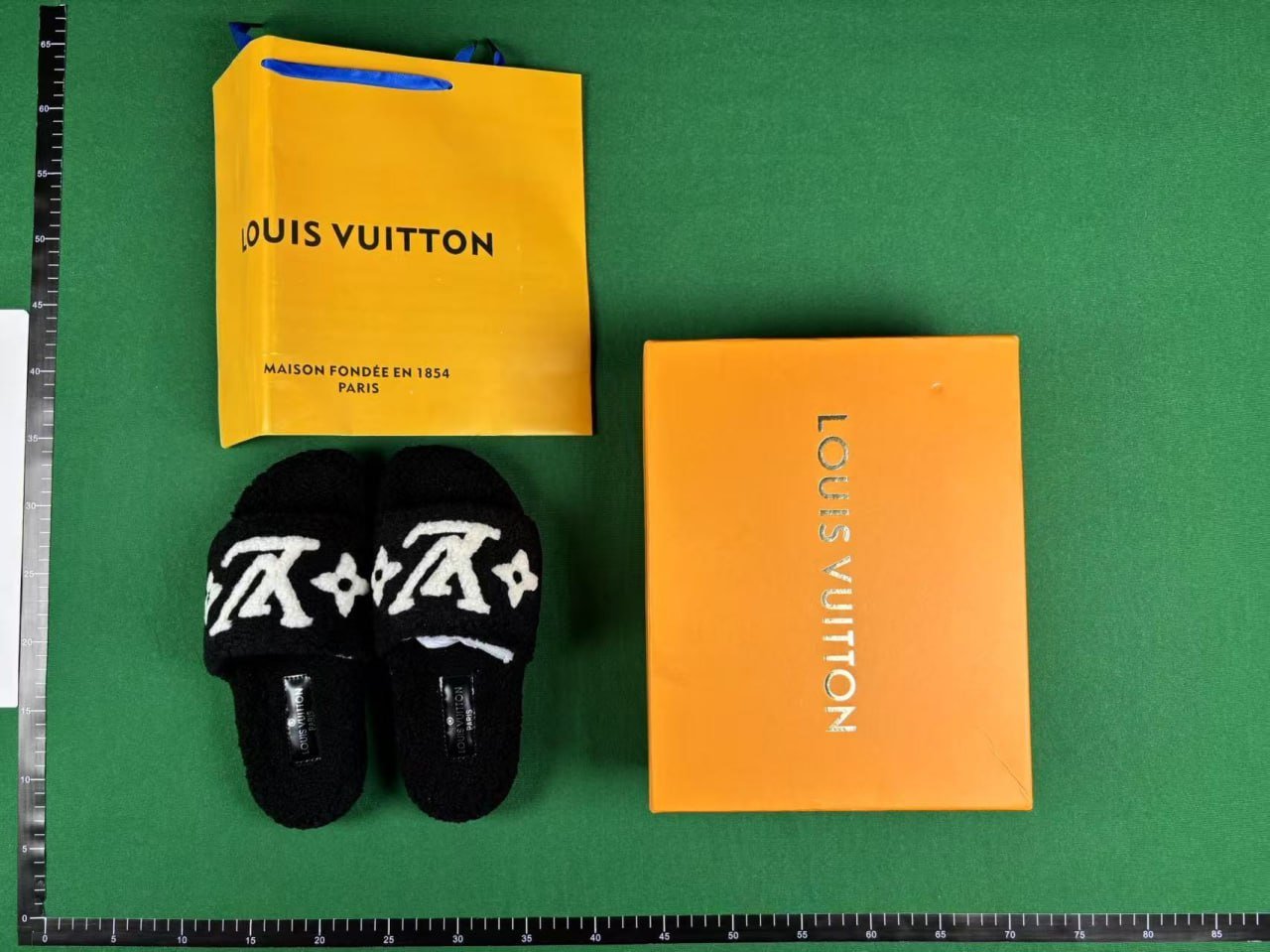 LOUIS VUITTON plush slippers