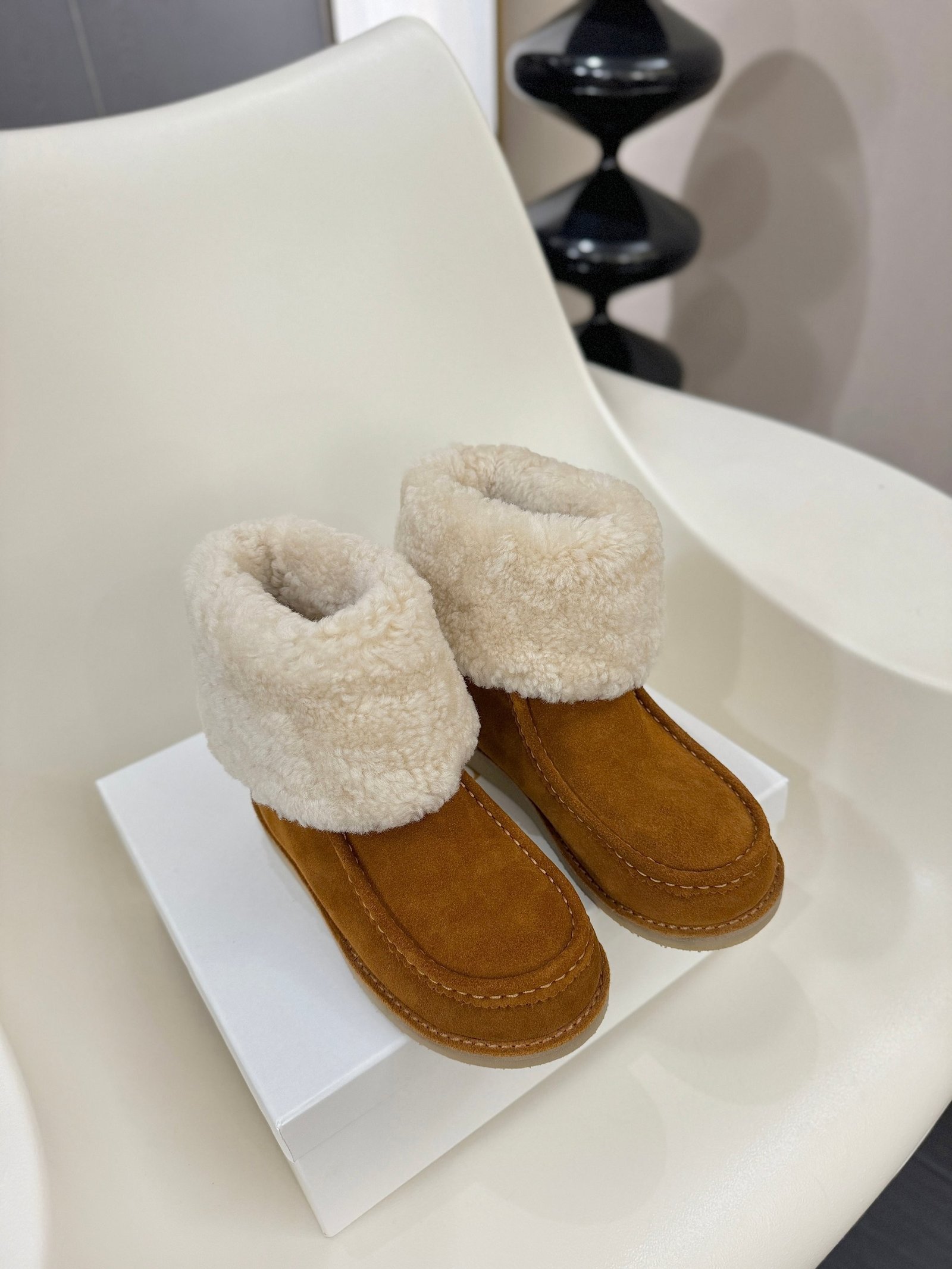 Chloe's new snow boots are now available.