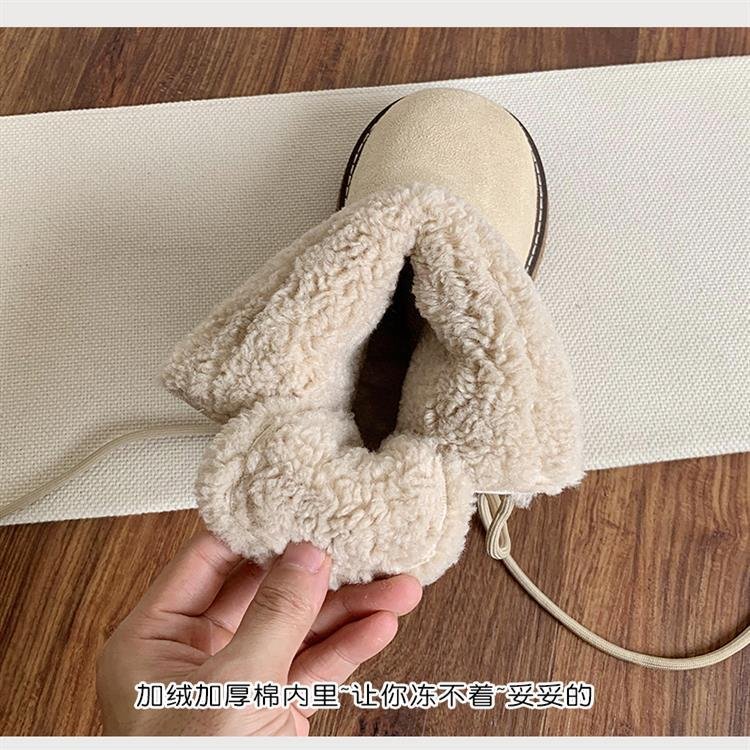 New winter style round toe fashionable and versatile fleece-lined, thick and warm platform cotton boots