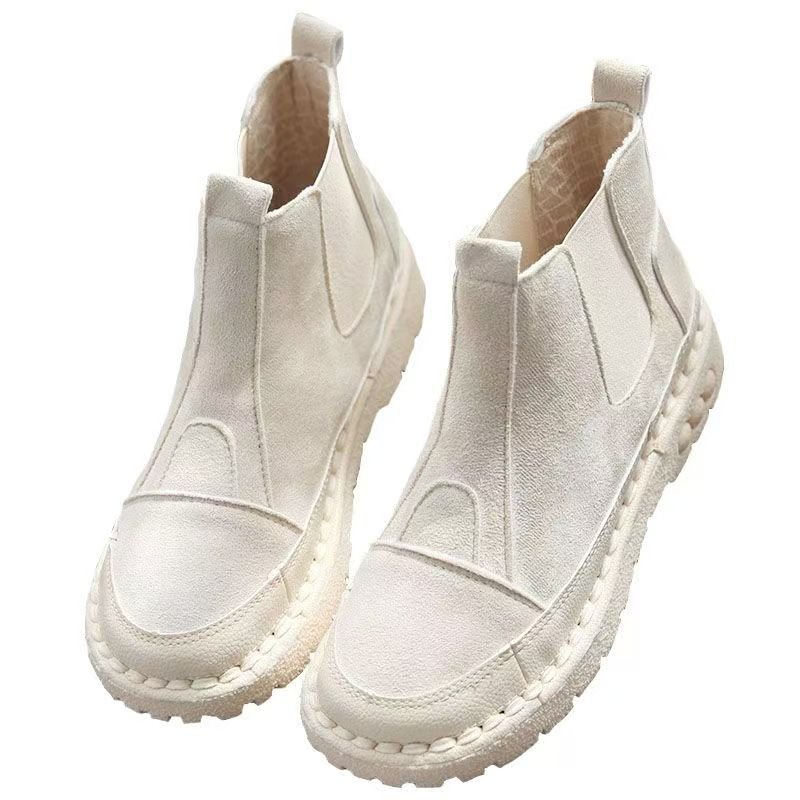 New winter style round toe fashionable and versatile fleece-lined, thick and warm platform cotton boots