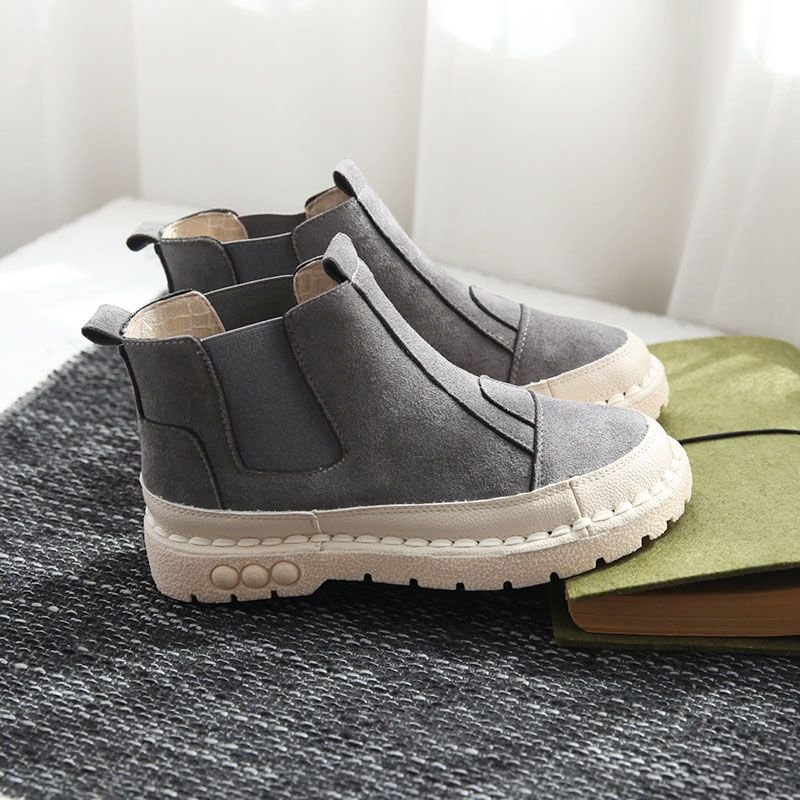 New winter style round toe fashionable and versatile fleece-lined, thick and warm platform cotton boots