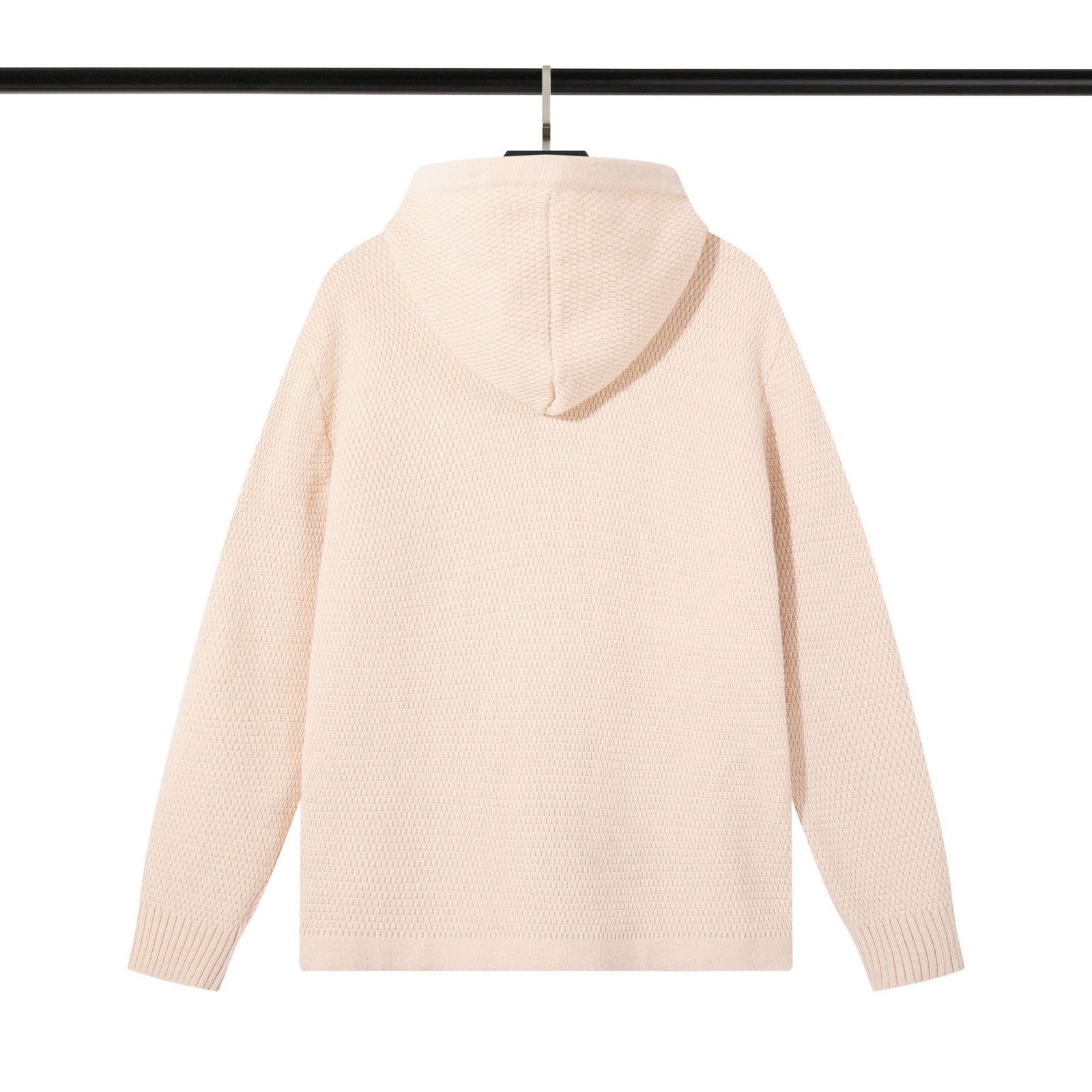 Stone Island Solid Color Zipper Pull Long Sleeve Wool Hooded Knit Jacket for Men and Women