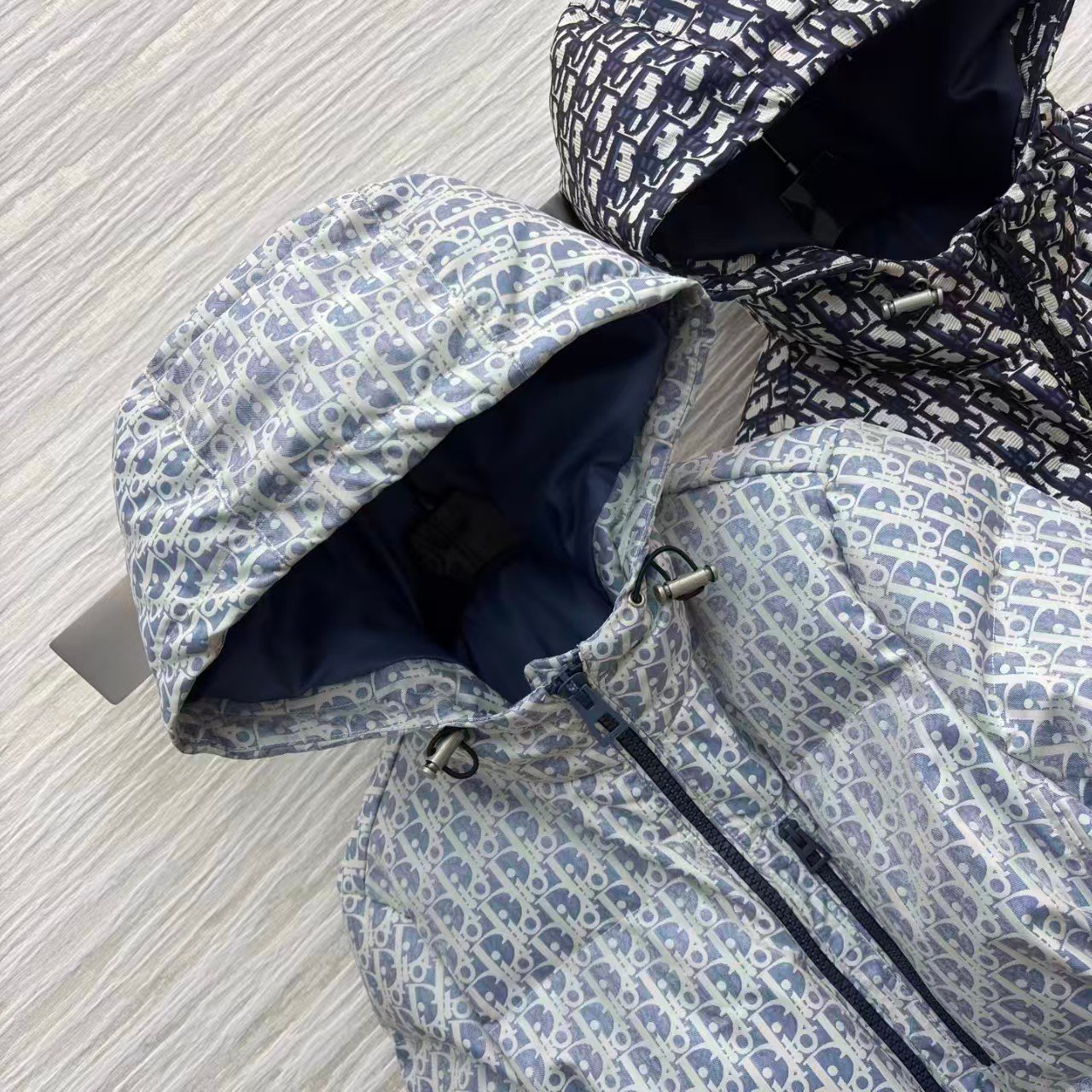 Dior Winter New Collection Classic Monogram Jacquard Slim Fit Warm Short Down Jacket for Women