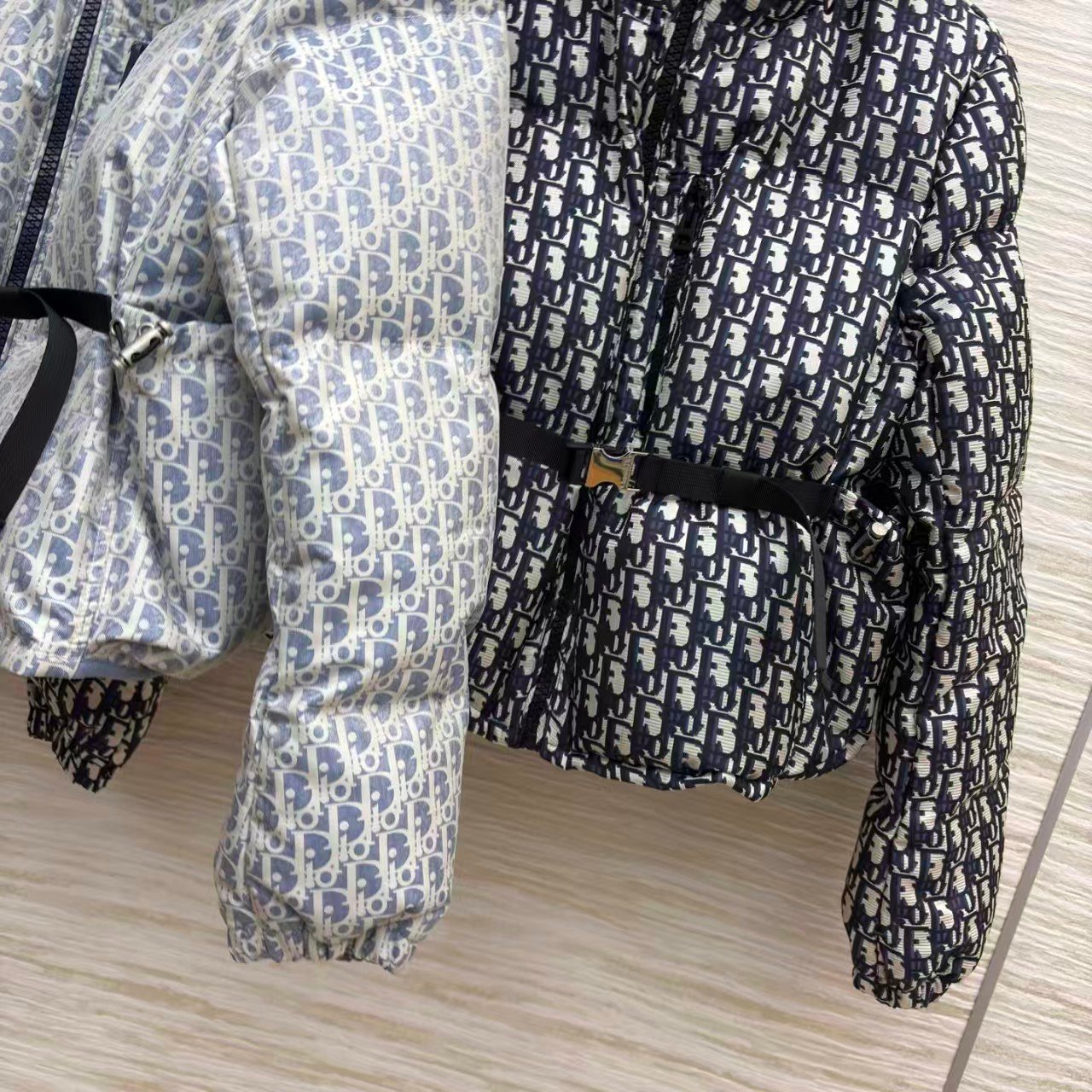 Dior Winter New Collection Classic Monogram Jacquard Slim Fit Warm Short Down Jacket for Women