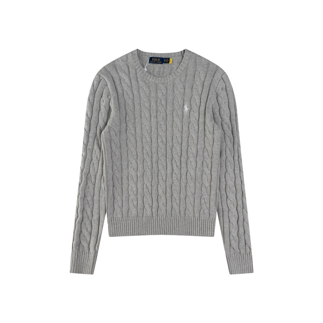 High Quality] Scannable QR Code ~ Ralph RL Classic Basic Versatile Unisex Knitted Pullover Crew Neck Sweater