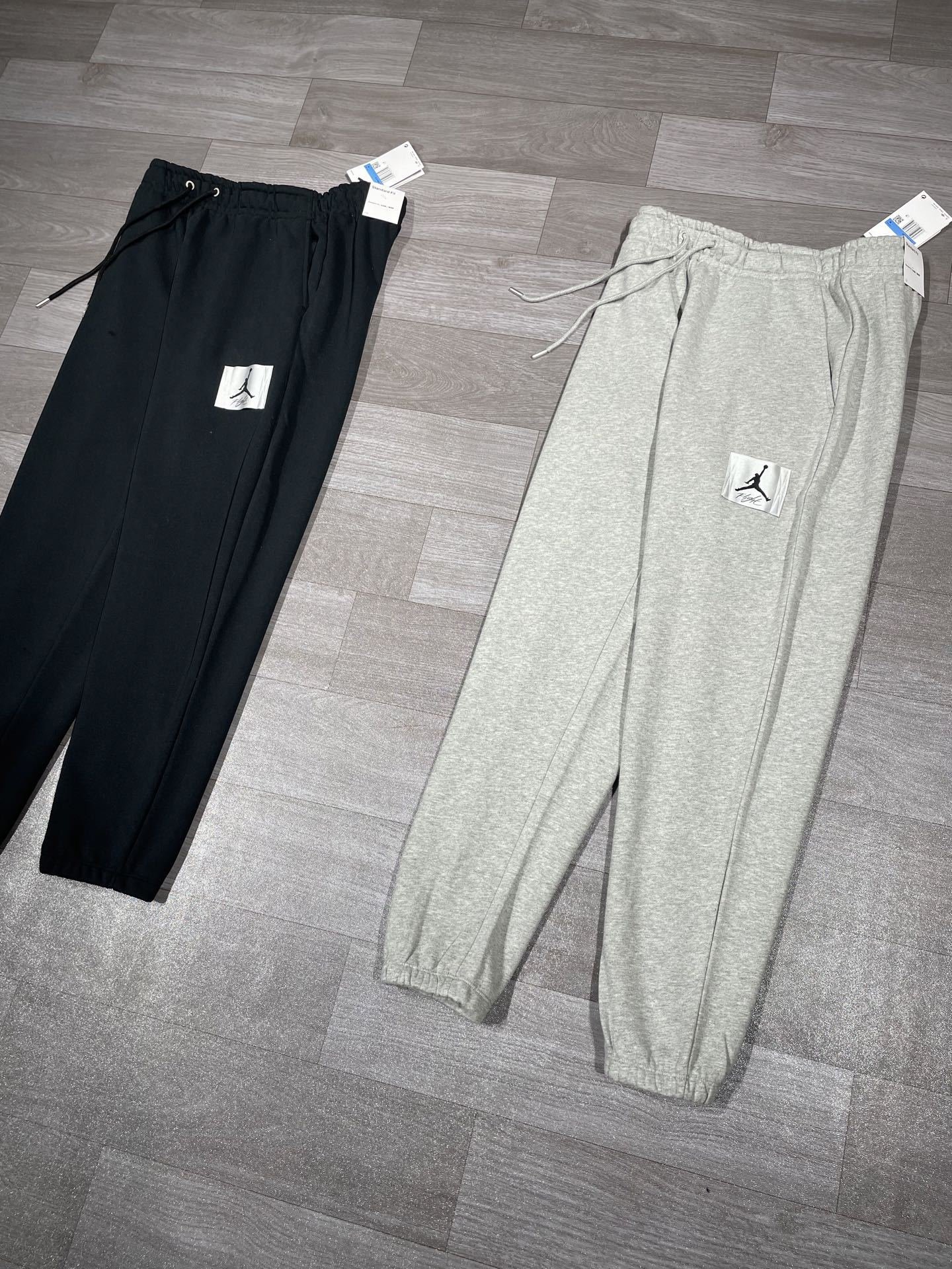 Jordan fleece-lined sweatpants, black label patch couple casual sports pants