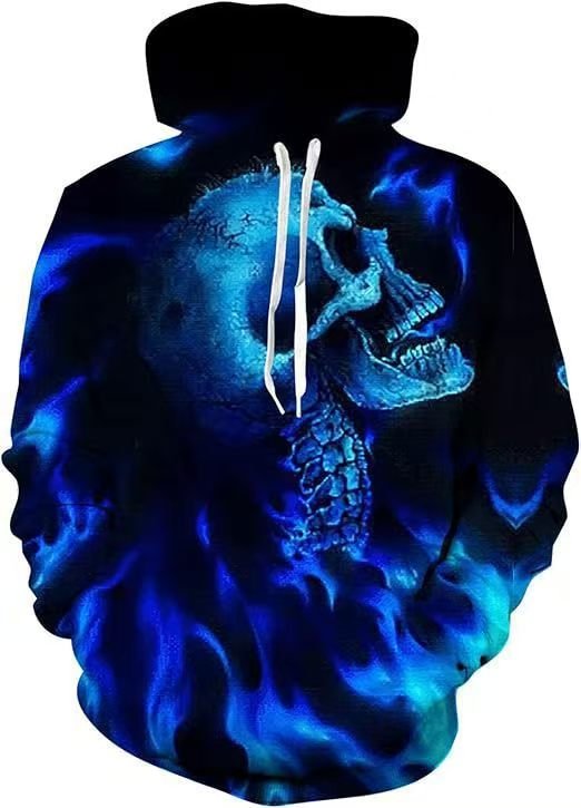 Hot-selling 3D digital print plus size loose hooded men's sweatshirt pullover