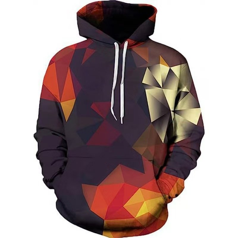 Hot-selling 3D digital print plus size loose hooded men's sweatshirt pullover