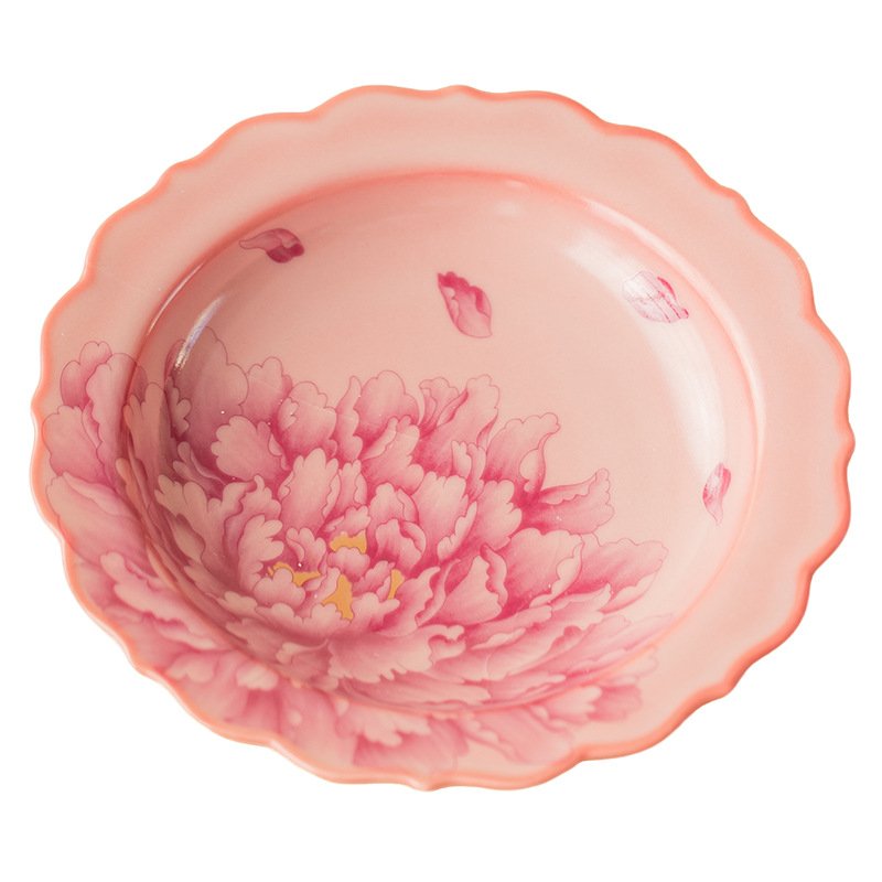 Lard-flavored frozen jelly, lotus flower-shaped teapot stand, ceramic teapot mat, teacup holder, heat-insulating mat, tea saucer, dried fruit tray, tea set accessories