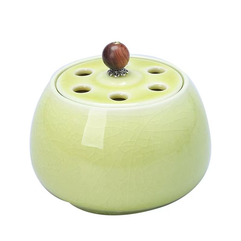 Ge Kiln Incense Burner, Household Ceramic Incense Burner for Buddhist Offerings, Indoor Sandalwood and Agarwood Incense Burner, Craft Ornament