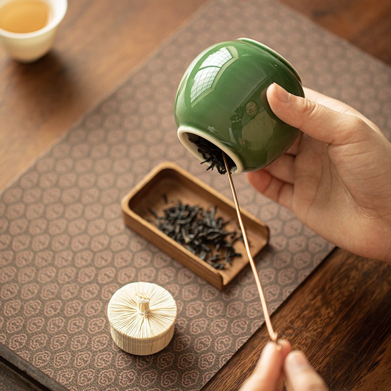 Celadon Corn Container Tea Canister Japanese Household Mini Celadon Tea Canister Airtight Tea Storage Container