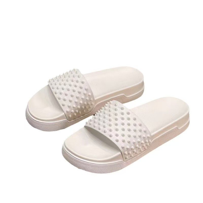 Studded slippers, unisex, non-slip, thick-soled, simple, flat, comfortable, lightweight.