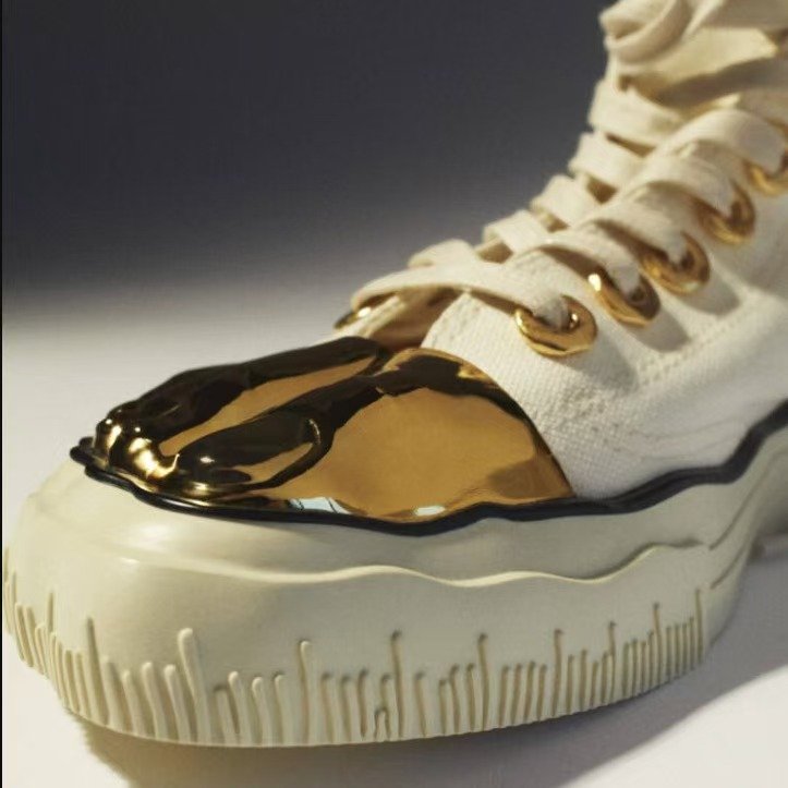 High-end LTTL gold toe sneakers, casual men's and women's white sneakers, trendy brand