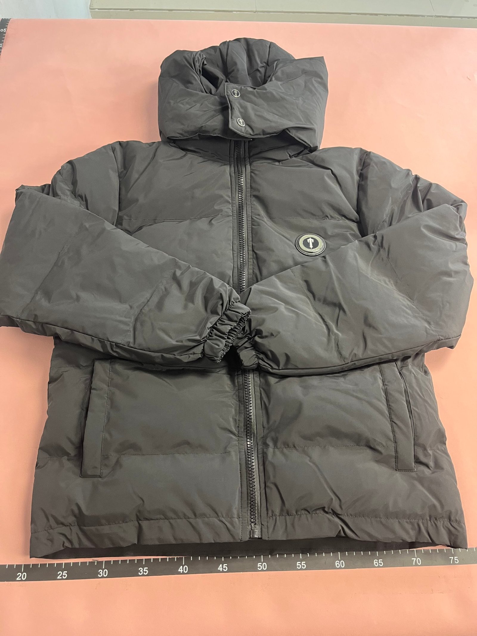 Men's Black Puffer Jacket with Hood Winter Warm Coat