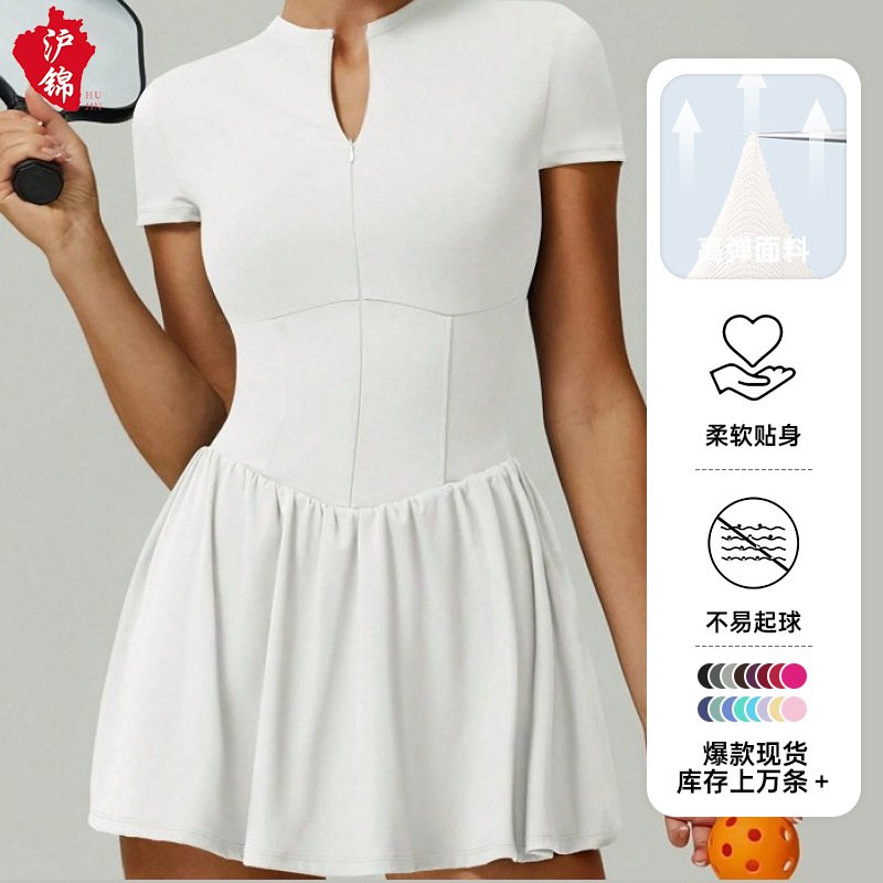 Tennis skirt, sports dress with shorts, quick-drying, golf, yoga, running, badminton jumpsuit, fitness wear.