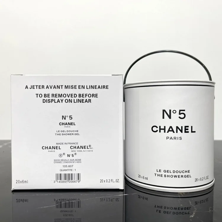 Chanel No. 5 White Shower Gel in Metal Bucket