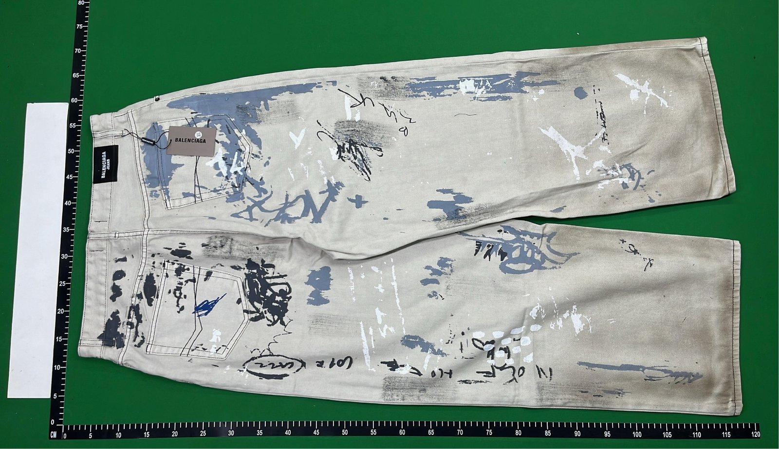 Abstract Graffiti Print Wide Leg Jeans for Men