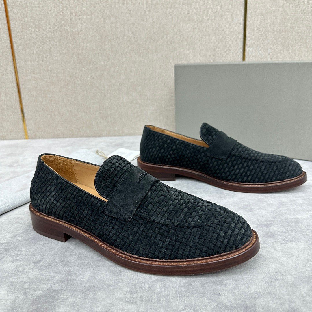 European-style new woven cowhide formal business leather shoes, men's thick-soled casual leather shoes, Derby shoes