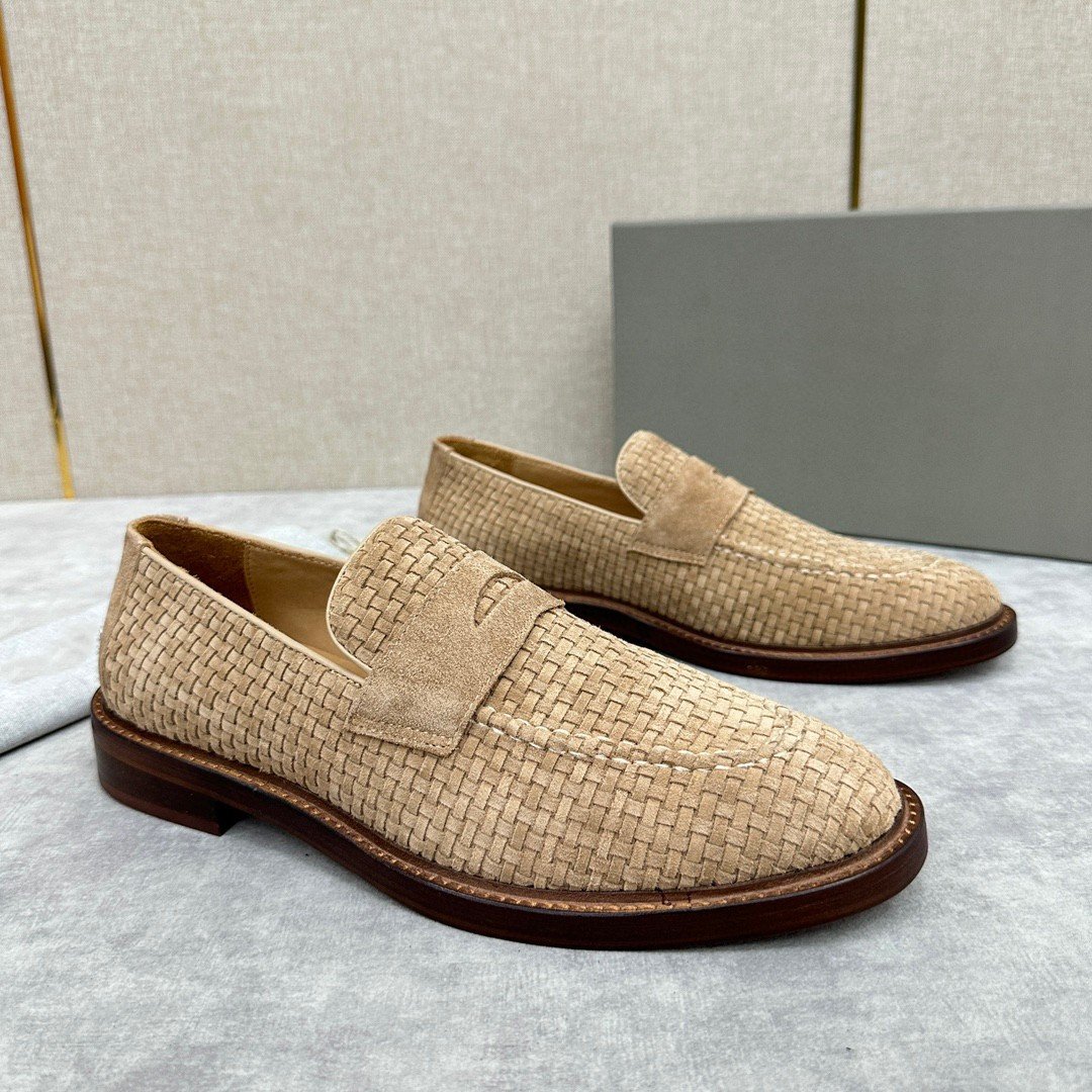 European-style new woven cowhide formal business leather shoes, men's thick-soled casual leather shoes, Derby shoes